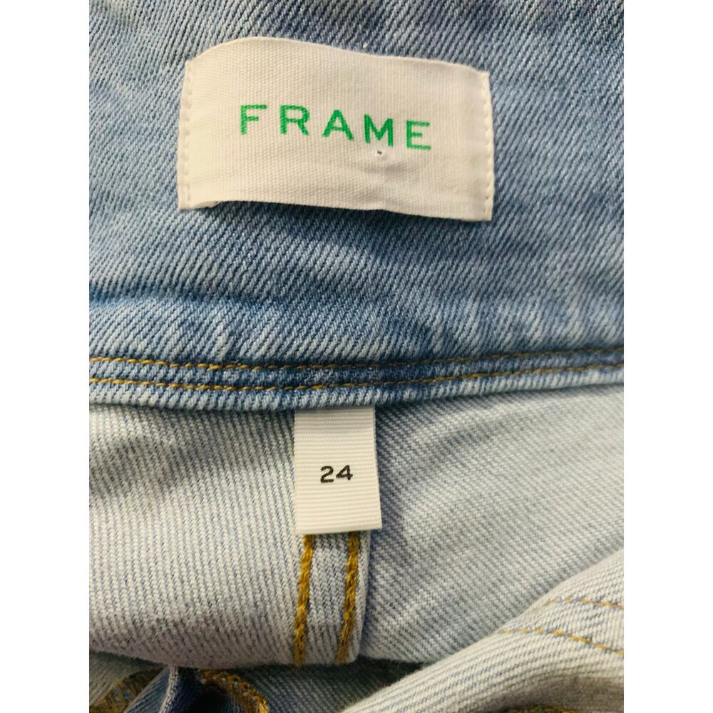 FRAME Triple Tie-waist Denim Shorts In Mahoney sz 24 - Picture 10 of 10